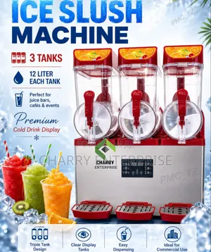 Ice Slush Machine - 3 Tanks, 12L Each