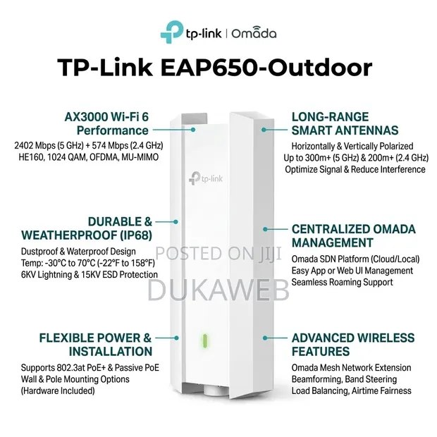 TP-Link EAP650-Outdoor AX3000 Wi-Fi 6 Outdoor AP - 1