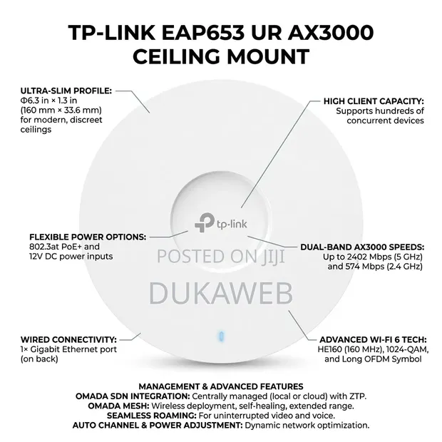 TP-Link EAP653 UR AX3000 Ceiling Mount AP - 1
