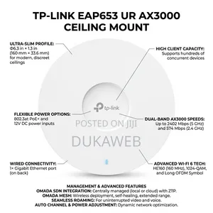 TP-Link EAP653 UR AX3000 Access Point ya Kuunganishwa dari