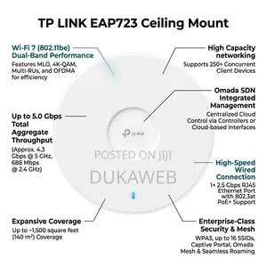 TP-Link EAP723 Access Point ya Dari ya Wi-Fi 7