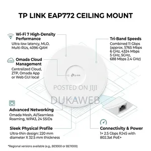 TP-Link EAP772 Access Point - Tri-Band Wi-Fi 7