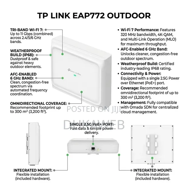 TP-Link EAP772 Access Point ya Nje Wi-Fi 7 - 1