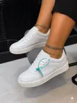 ALDO White Silver Accent Casual Sneakers - 1