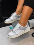 ALDO White Silver Accent Casual Sneakers - 2