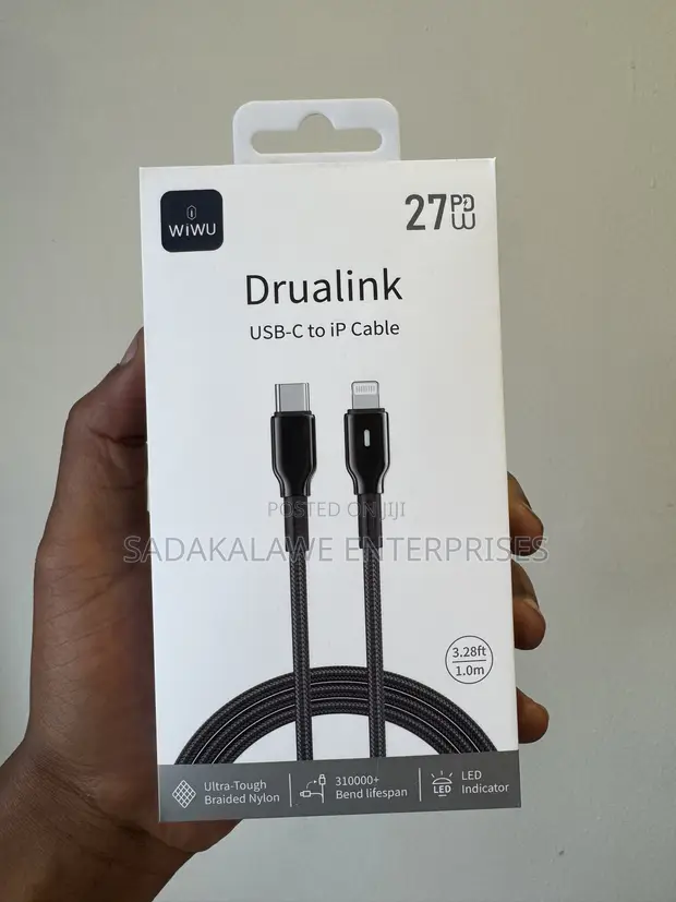 WiWU Drualink 27W USB-C to Lightning Cable - 1