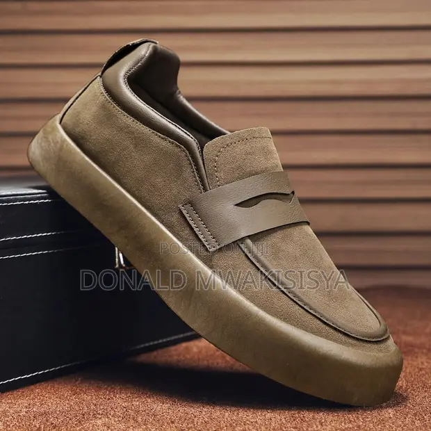 Suede Penny Loafer Slip-On Shoes - 1