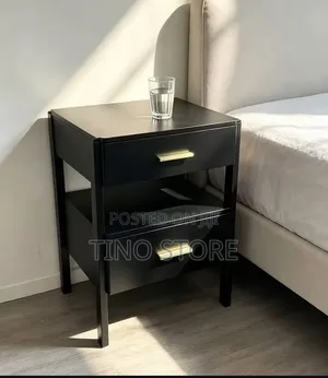 Brand New Matte Black Bedside Tables with Gold Handles