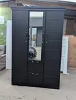 Modern 3-Door Wardrobe - Black - 1