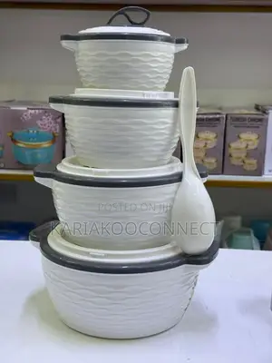 Seti ya Hot Pot 4-Piece Yenye Insulated na Kijiko cha Kuhudumia