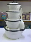 Seti ya Hot Pot 4-Piece Yenye Insulated na Kijiko cha Kuhudumia - 1