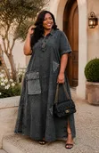 Charcoal Denim Midi Dress - 1
