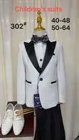 Kids White Iced Suit with Black Lapel (Jacket, Vest, Trousers) - 2
