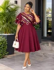 Zara Patchwork-Top Flared Midi Dress - 2