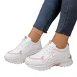 Sneakers Nyeupe Zenye Michoro ya Moyo Pink - 3