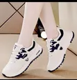 White Navy Blue Accent Sneakers - 4