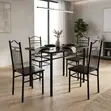 Dining Table Set with 4 Chairs - 1