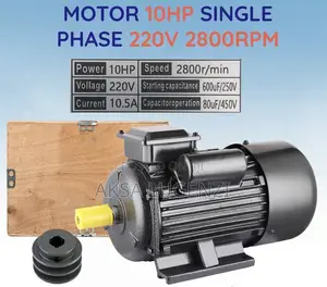 10HP Single Phase Electric Motor - 220V, 2800 RPM