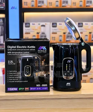 Mimax 2.2L Kettle ya Kidhibiti Joto cha Dijitali