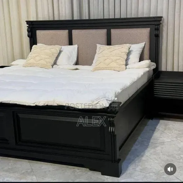 Modern King Size Bed - Brown/Black - 1