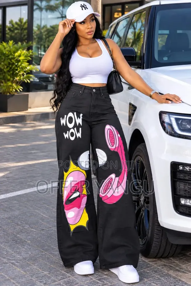 Art Paint Wide-Leg Jeans - 1