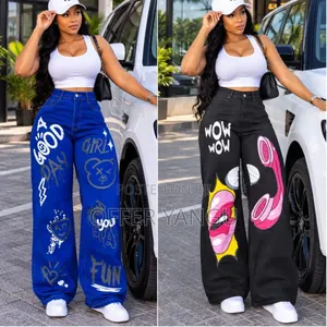 Art Paint Wide-Leg Jeans