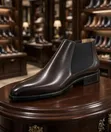 Men's Clarks Leather Mid-Cut Boots - Fashion Wear - 3