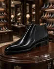 Men's Clarks Leather Mid-Cut Boots - Fashion Wear - 4