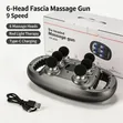 6-Head Fascia Massage Gun - 9 Speed Deep Tissue with Red Light Therapy - 1