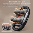 6-Head Fascia Massage Gun - 9 Speed Deep Tissue with Red Light Therapy - 4