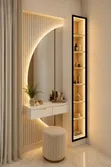 Wood-Mode Dressing Table with Mirror and Stool - 3