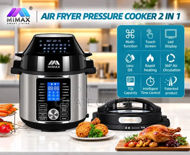 Mimax 7L 2-in-1 Air Fryer & Pressure Cooker - 1