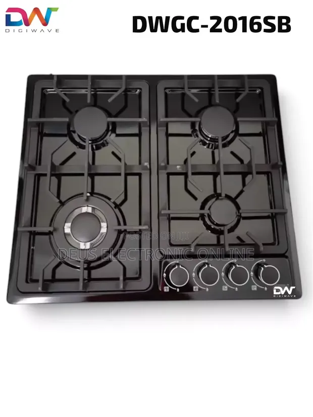 Digiwave Emanel Black Steel Body Built-in 4-Gas Burner Cooker - 1