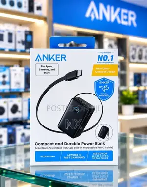 Anker Nano Power Bank 10,000mAh 45W with Built-in USB-C Cable