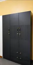 Modern 3-Door Black Wardrobe by Woodstock - 2