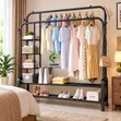 Heavy Double Pole Metal Clothes Rack (160x110x55cm) - 2