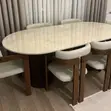Meza ya Kisasa ya Kulia Chakula Watu Sita - Mbao ya Mninga - 4