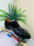 Men's Gucci Design Moccasins - Black Leather - 4