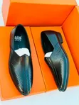 Viatu vya wanaume vya Anax vya ngozi aina ya Moccasins - Nyeusi - 1