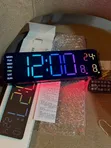 6678R Large RGB LED Digital Wall Alarm Clock (USB Wired) - 1