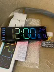 RGB LED Smart Wall Clock with Remote, Alarm, Temp, Date - 2