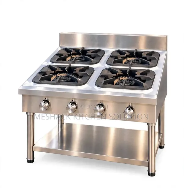Heavy Duty 4-Burner Commercial Gas Cooker - 1