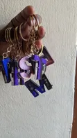 Handmade Resin Letter Keychains - 1