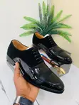 Men's Black Patent Leather & Suede Oxfords - Gucci - 2