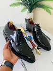 Viatu vya Oxford vya Ngozi Nyeusi kwa Wanaume - 2