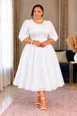 Gauni la Chiffon na Kifua cha Renda - Midi - 2