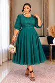 Gauni la Chiffon na Kifua cha Renda - Midi - 4