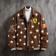 Jaketi la Faux-Leather la Brown lenye Chapa za Nyota - 1