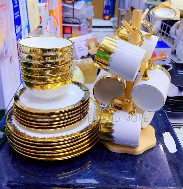 Set ya Sahani za Dhahabu 24pc - 1