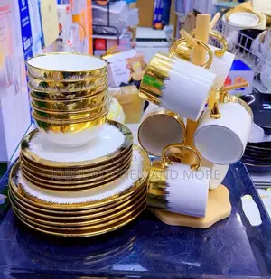 Set ya Sahani za Dhahabu 24pc